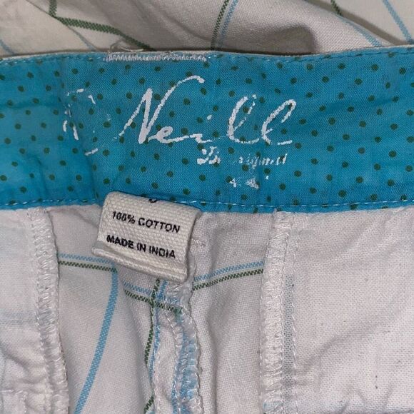 O'Neill Women's Multicolor Plaid Flat Front Cotton Beach Bermuda Shorts Size 0 - Picture 9 of 9